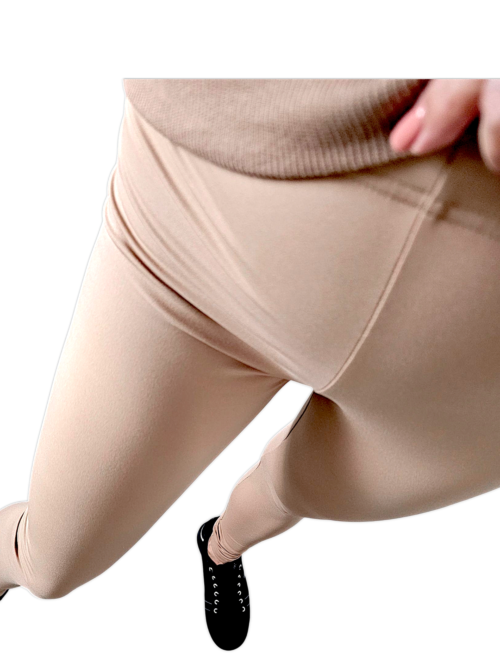 Legginsy gładkie karmelowe - obrazek 4