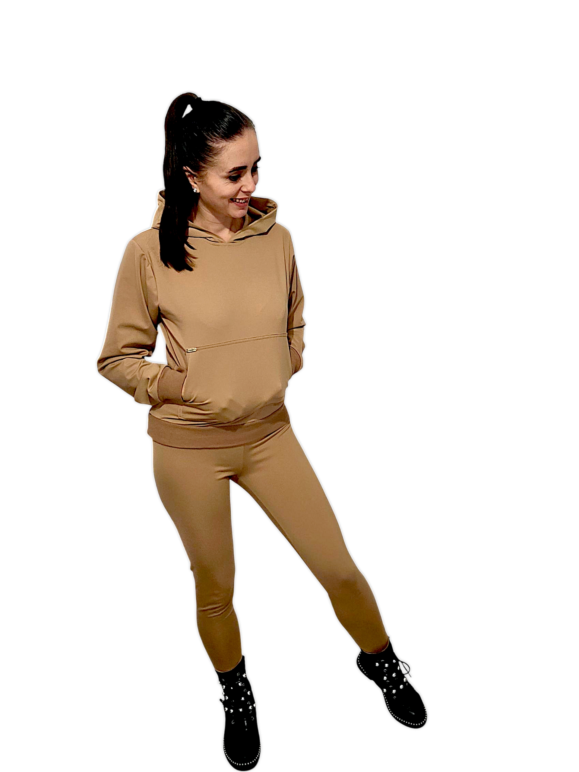 Legginsy gładkie karmelowe - obrazek 3